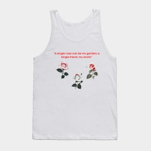 Red Flowers floral roses quote line art Tank Top